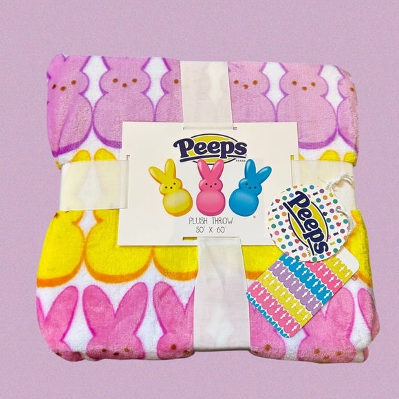 Peeps Plush Easter Throw Blanket 50 x 60 - Picture 2 of 6